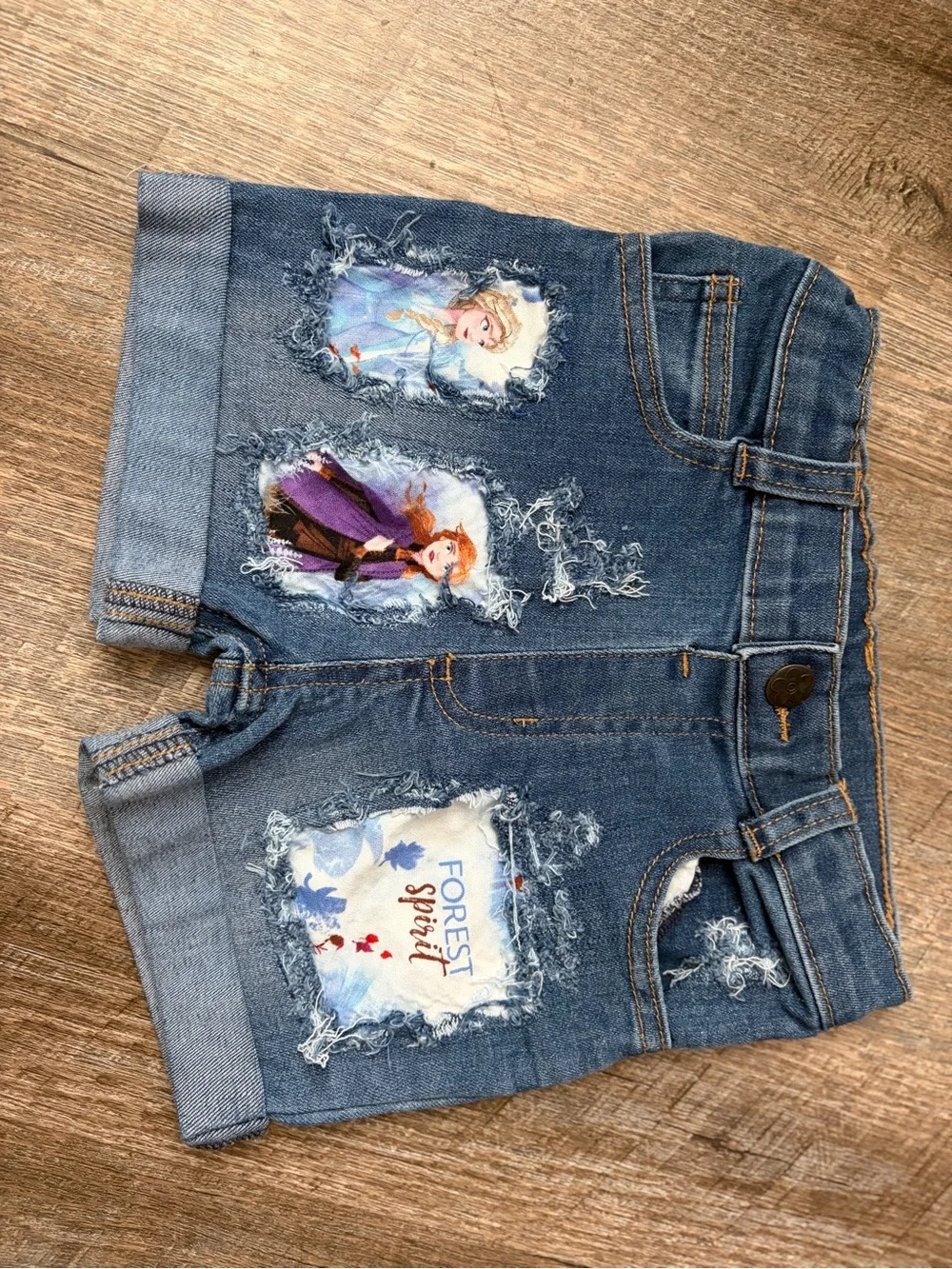 Disney Pink Elsa Graphic Tee and Denim Character Shorts